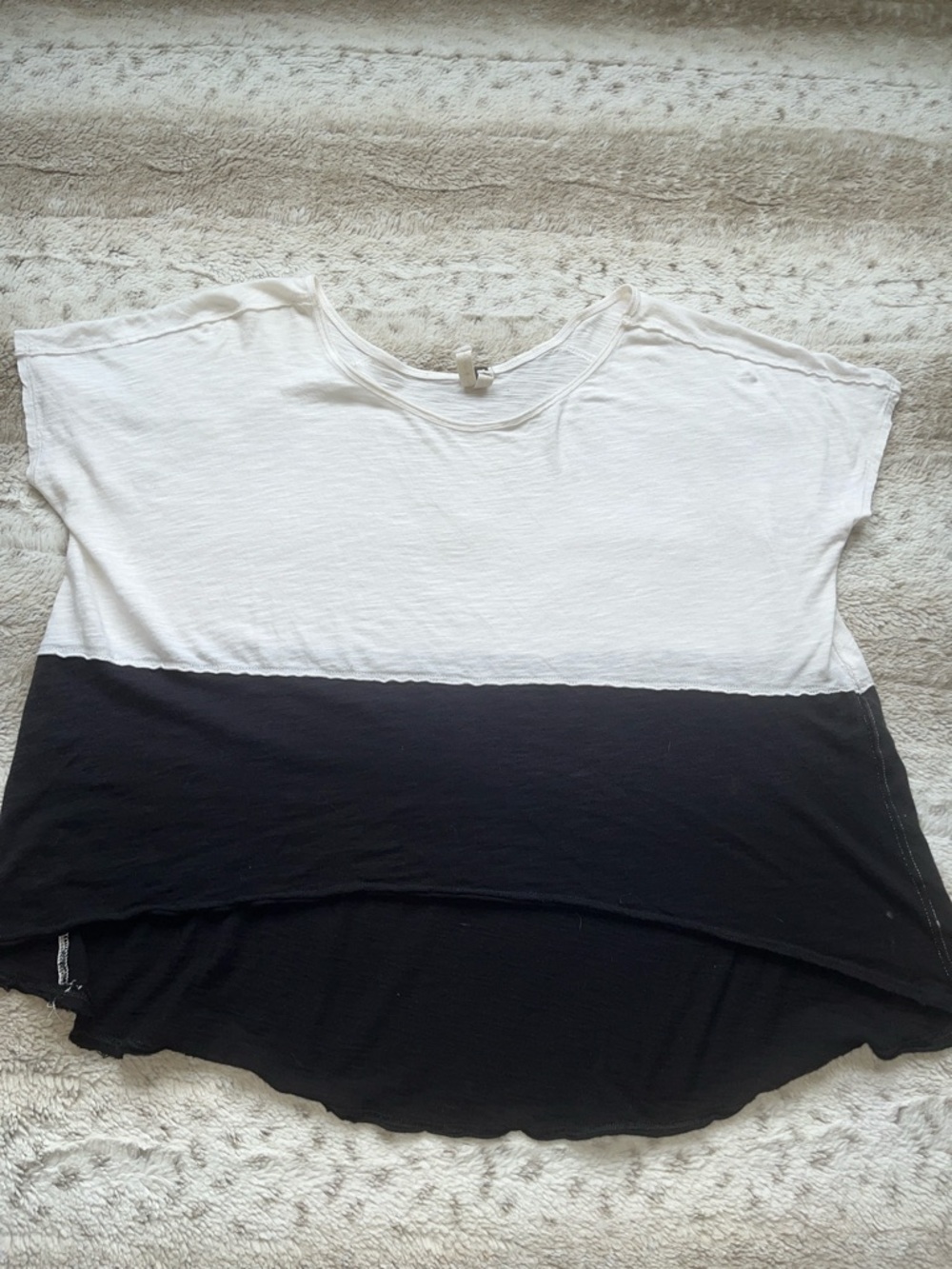We The Free Two-Tone Boxy Short Sleeve Tee - White & Black - Picture 2 of 5
